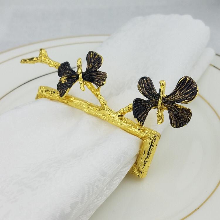 Gold Branch Triangle Napkin Ring